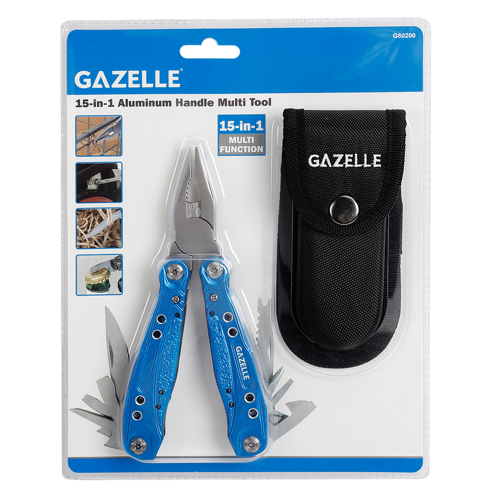 GAZELLE G80200 - 15-in-1 Aluminum Handle Multi-tool