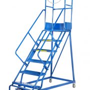GAZELLE G7014 - 14 Step  Mobile Step Ladder W/ Hand rail