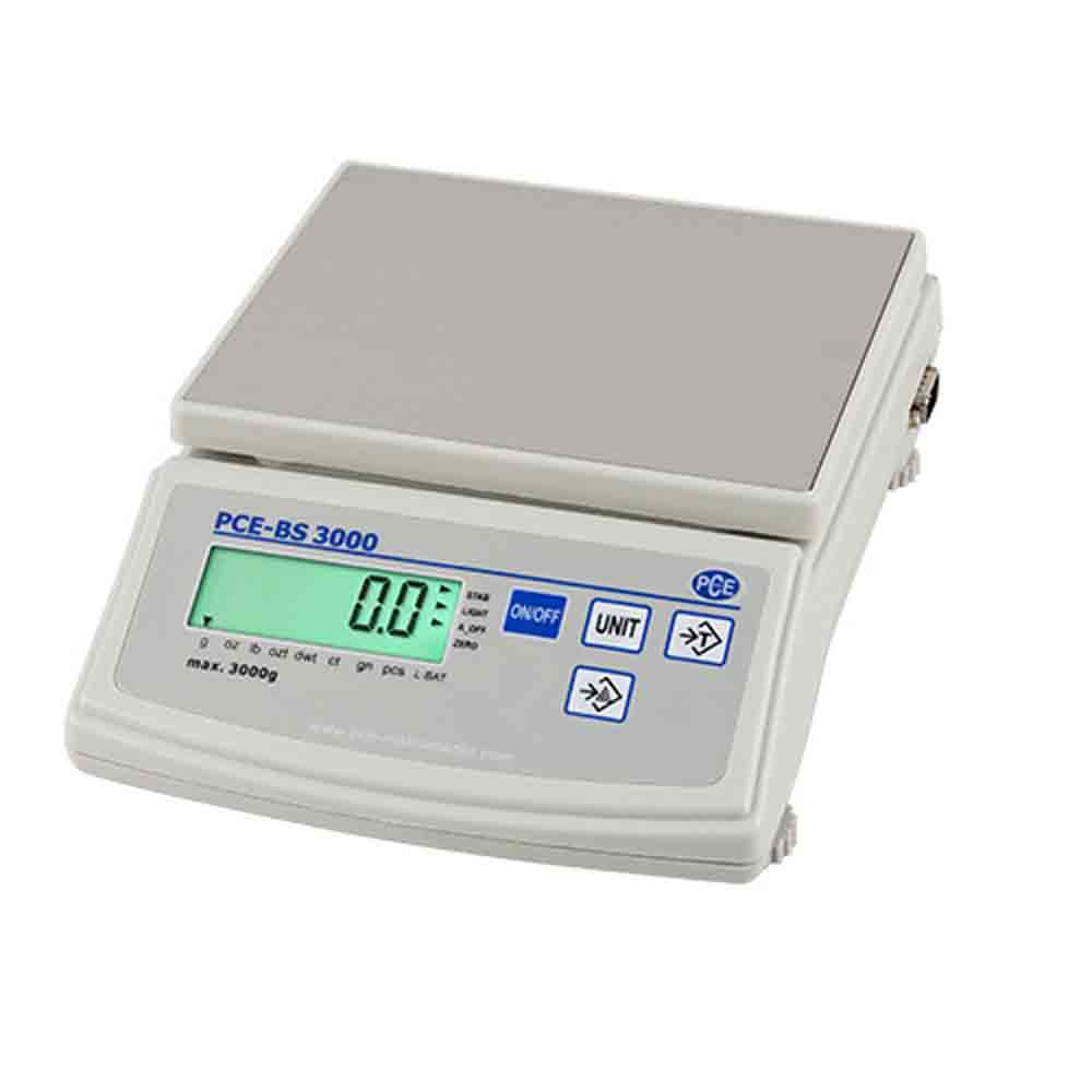 PCE Instruments BS 3000 - Analytical Balance with Different Weighing Range (300 g /3000 g / 6000 g)
