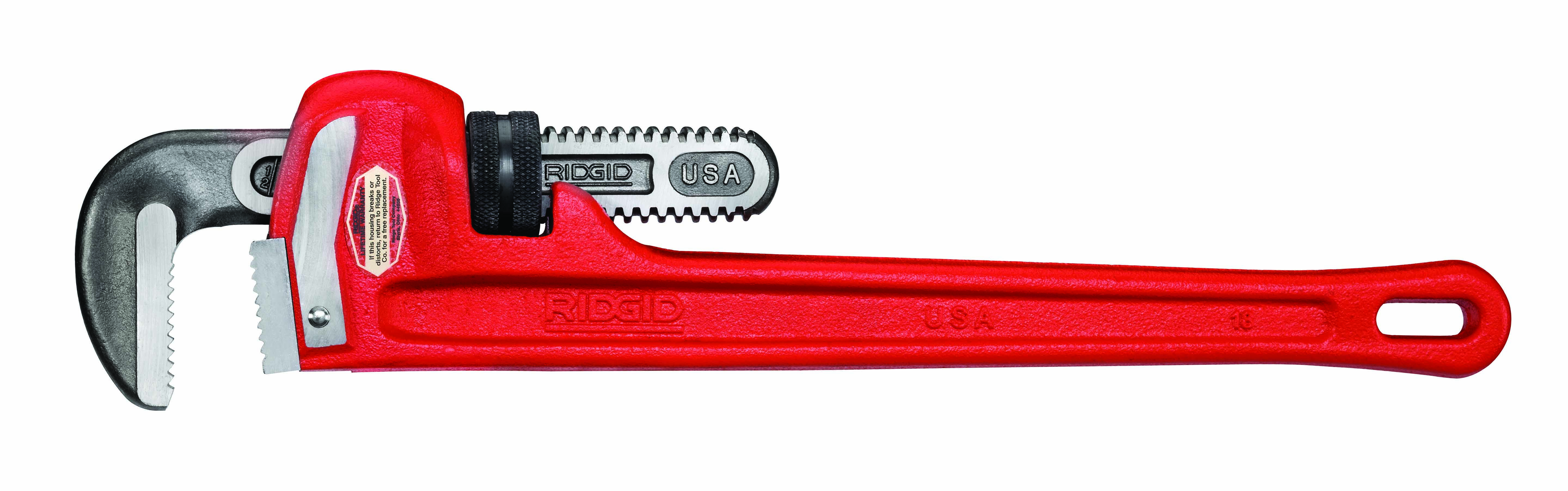 Ridgid 31025 Straight Pipe Wrench 18 inch Ductile-iron Model 18 USA Little Use 
