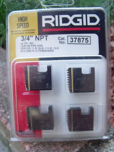 RIDGID 37875 - Pipe Die Set HSS Npt – 3/4inch