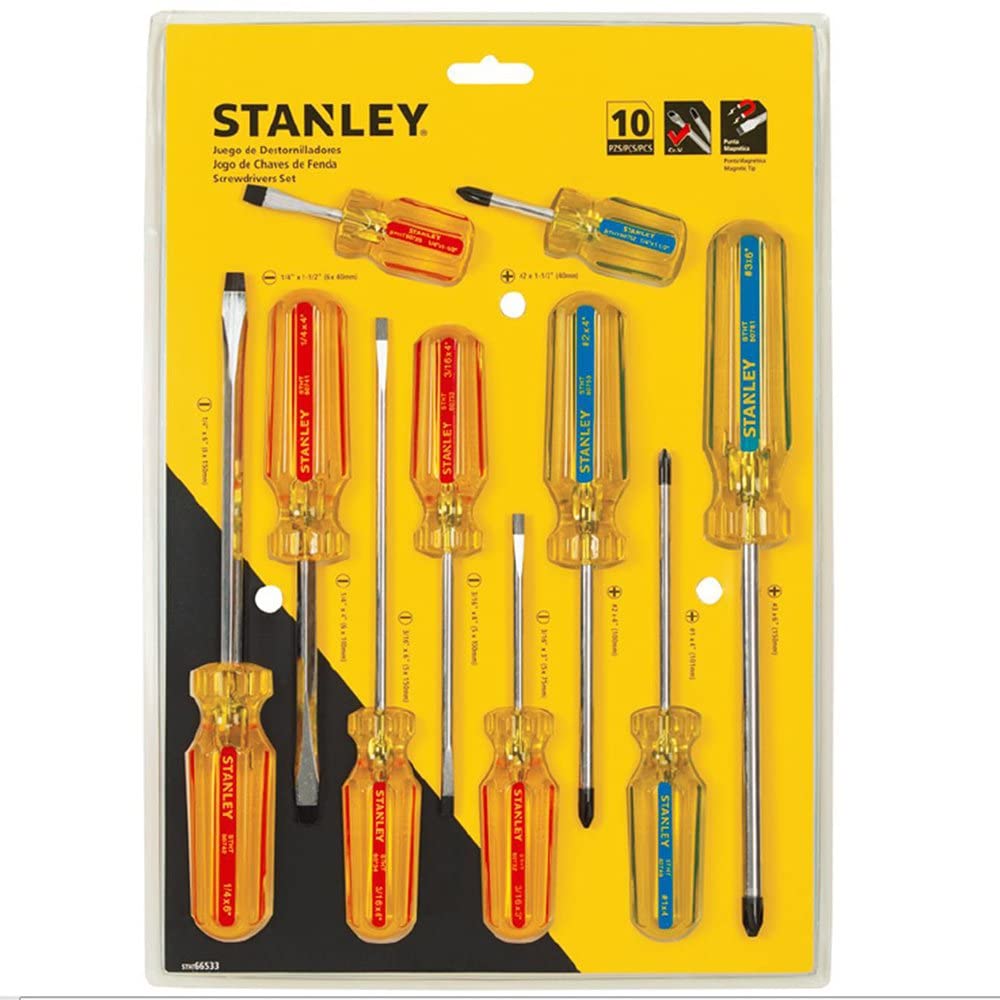 AABTools  STANLEY 0-65-007 6 Pieces Slotted Screwdriver Set