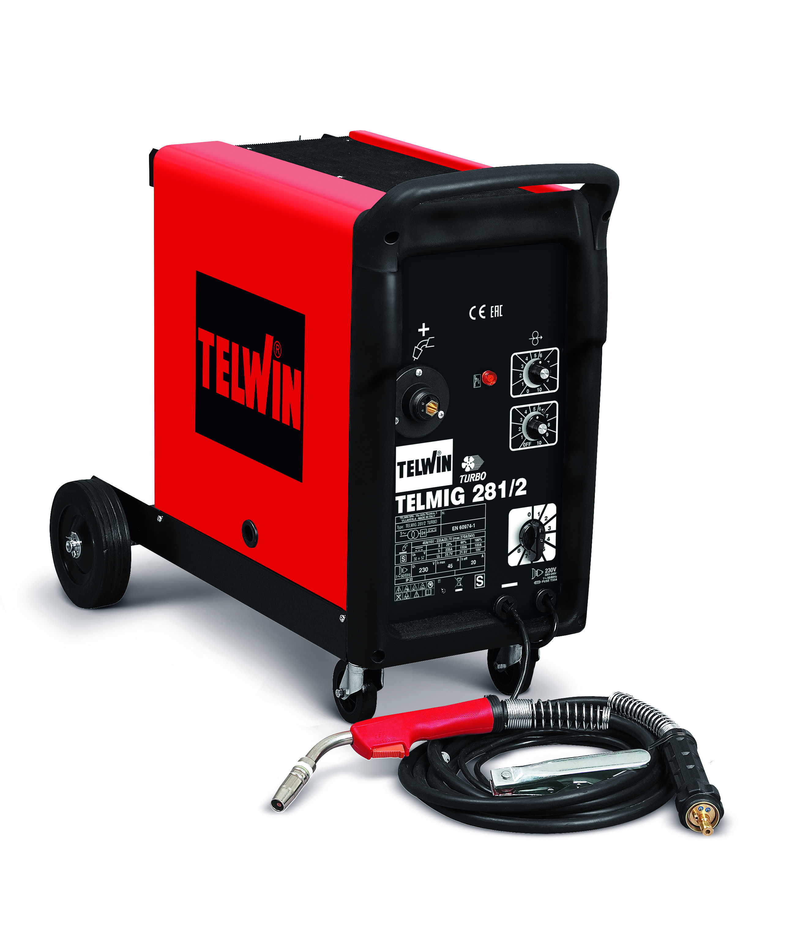 TELWIN 820099 - TELMIG 281/2 TURBO 230V, MIG-MAG welding machine, P-Max(9.5kW)